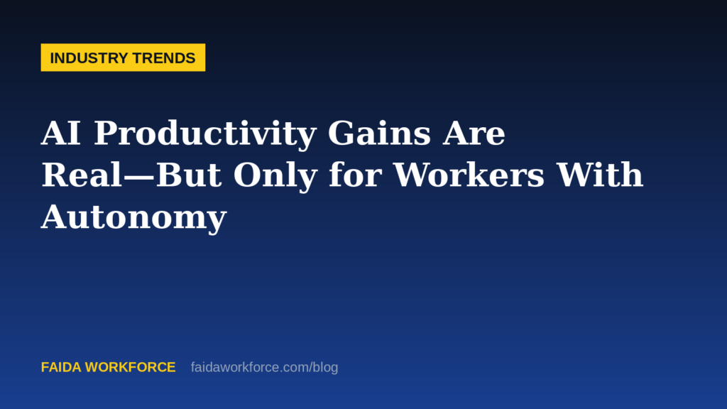 AI Productivity Gains Are Real—But Only for Workers With Autonomy - illustration