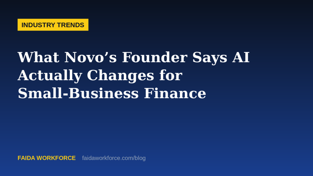 What Novo’s Founder Says AI Actually Changes for Small-Business Finance — illustration