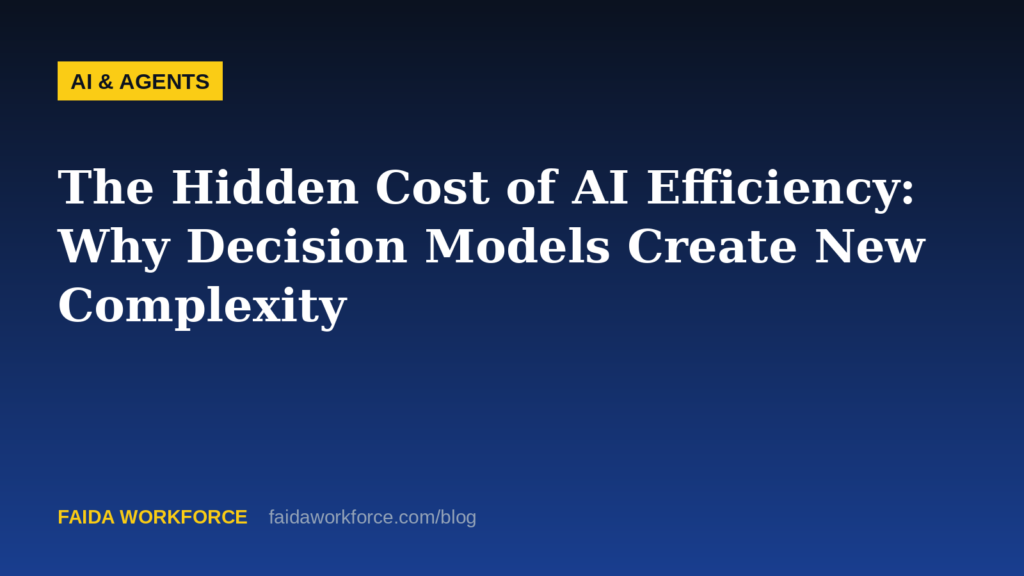 The Hidden Cost of AI Efficiency: Why Decision Models Create New Complexity — illustration